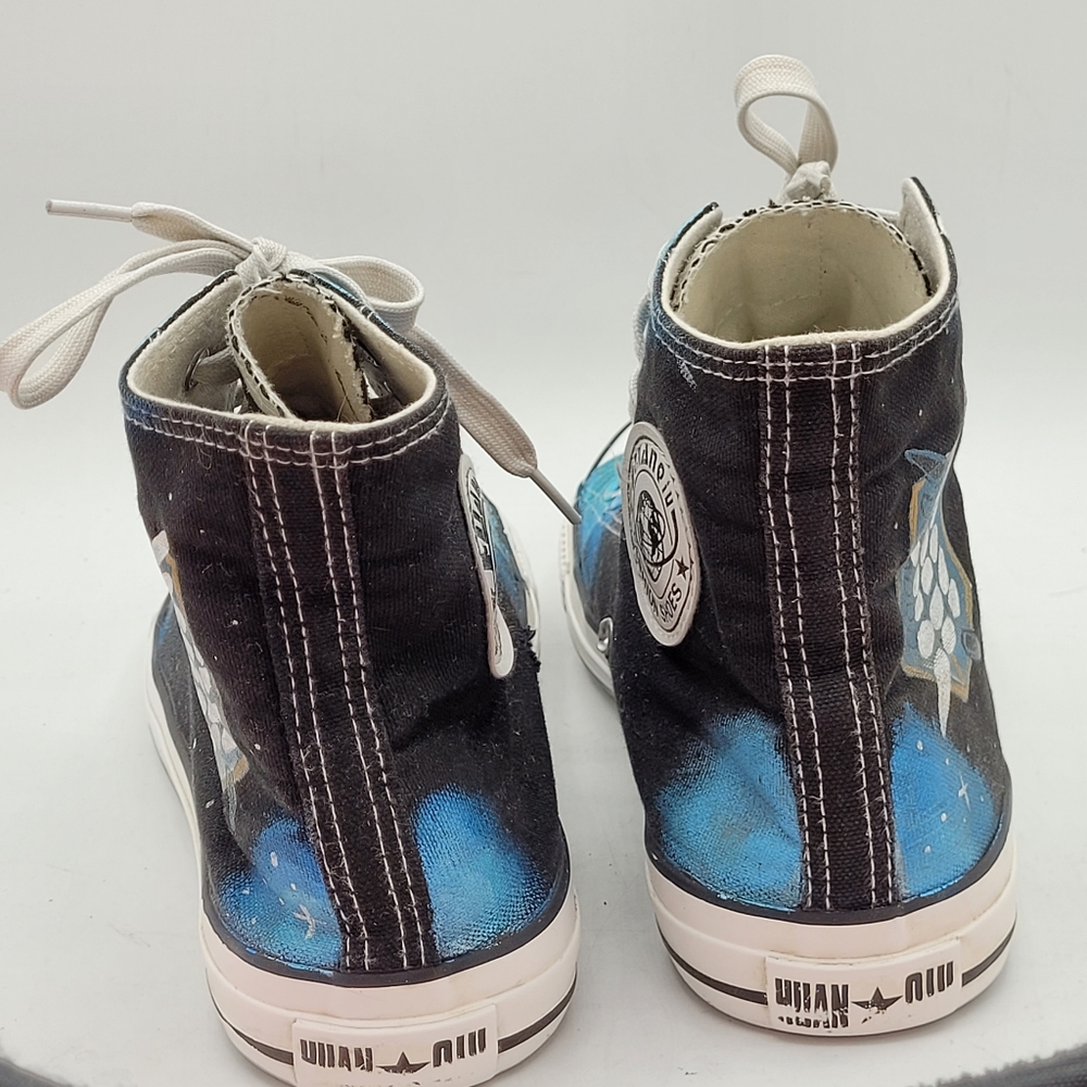 Stars And Galaxy Hightop Shoes Size 9.5 In Womens - Picture 9 of 16